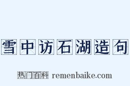 雪中访石湖造句是什么意思的图片